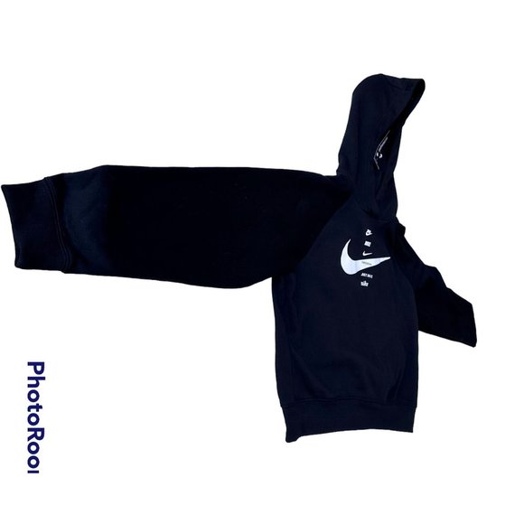 NWT 2017 Nike Oversized Hoodie Women's Medium Black Swoosh Just do It Fl… - Picture 2 of 13